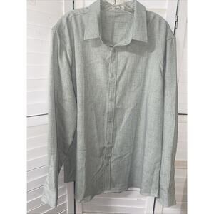 Coofandy Long Sleeve Button Shirt Men's XL Pastel Green Polyester Blend